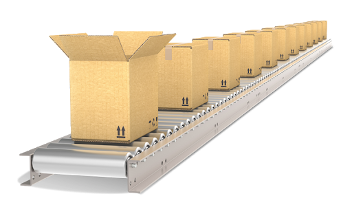 Boxes on a conveyer belt